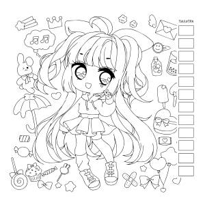 КР Раскраска Аниме для работы маркерами Ярко-розовая 99907468