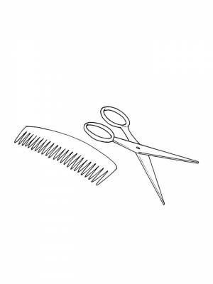 Раскраска Расческа черно белая онлайн