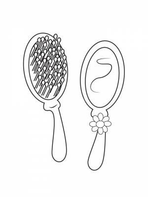 Раскраска Расческа  картинку для девочек