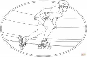 Раскраска Катание на роликах