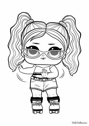 Раскраска ЛОЛ Цыпочка на роликах