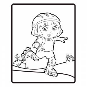 Раскраска Даша-следопыт на роликах