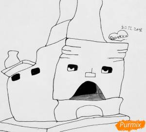 Как нарисовать печку из сказки Гуси Лебеди поэтапно