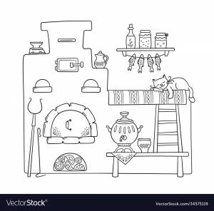 Русская печь раскраска