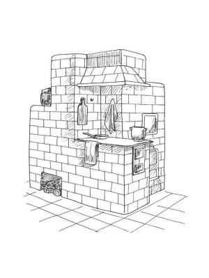 Раскраски Русская Печь