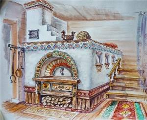 Русская печка рисунок