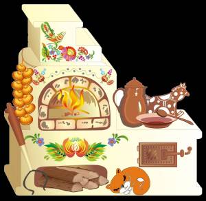 Русская печка рисунок для детей