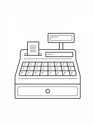 Картинка Касса  раскраску онлайн