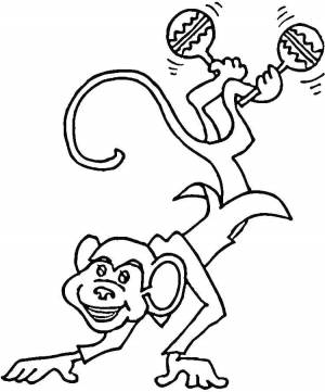 Раскраски Раскраска Обезьянка с маракассами Музыка