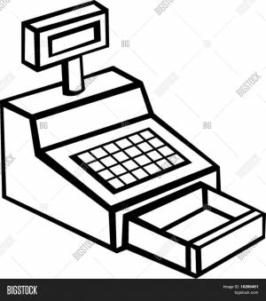 Касса раскраска для детей