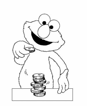 Раскраски чудик, Раскраска Чудик собирает монетки игры