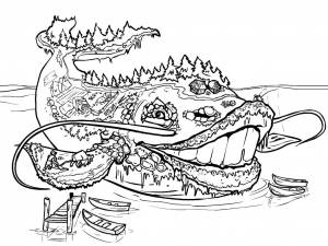 Раскраски рыб, Раскраска Чудо Юдо Рыба Кит Морские животные