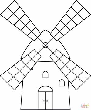 Раскраска Мельница