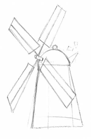 Раскраска мельница  и