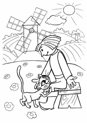Раскраска мельница  и