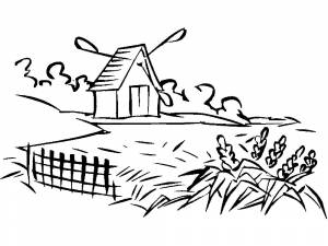 Раскраска Мельница