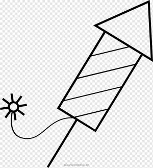 Drawing Line art Книжка-раскраска Фейерверк Ракета, Ракета, угол, белый, лист png