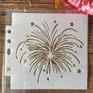 14*13 см фейерверк DIY слойные трафареты настенная живопись раскраска для скрапбукинга тиснильный альбом декоративный шаблон