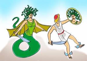 Персей и медуза горгона рисунок