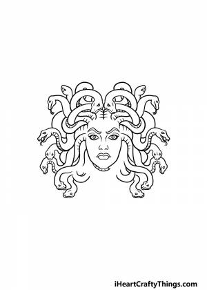 Медуза горгона рисунок легкий