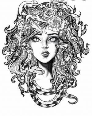 Голова медузы горгоны рисунок