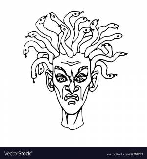 Медуза горгона рисунок легкий