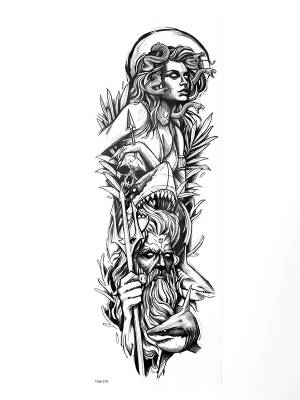 Тату рукав Водяной и горгона в интернет магазине АРТЭ