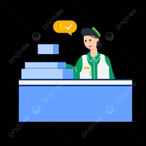 Кассир в круглосуточном магазине PNG , Касса, Круглосуточный магазин, Кассовый аппарат PNG картинки и пнг рисунок для й загрузки