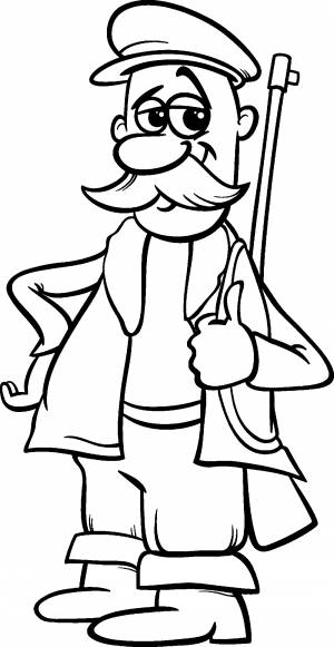 Охотник раскраска