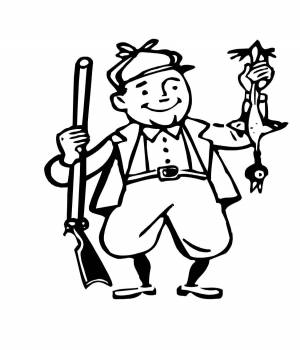 Раскраски Охотник с собакой