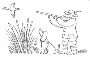 Детский рисунок охотник