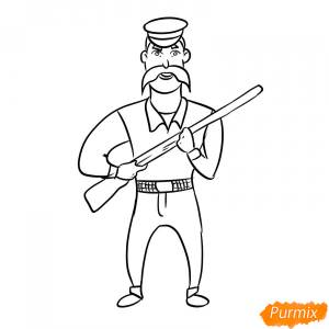 Как нарисовать охотника поэтапно 2 урока