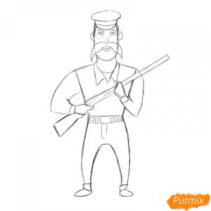 Как нарисовать охотника поэтапно 2 урока