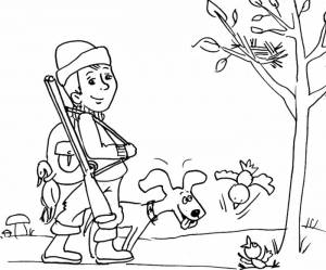 DataLife Engine > Версия для печати > Детский рисунок охотник в лесу