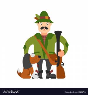 Охотник рисунок для детей