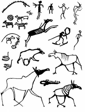 Раскраски животные каменного века
