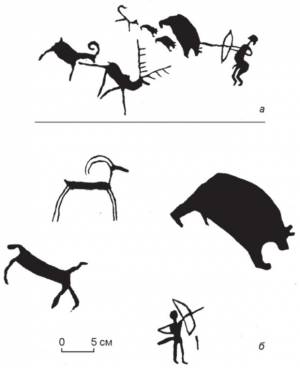 Археологи нашли в Монголии наскальное изображение загонной охоты на медведей и козлов