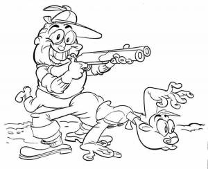 Раскраски охотник с собакой