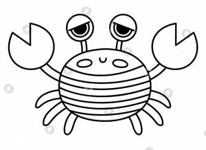 Векторный черно-белый значок пиратского краба