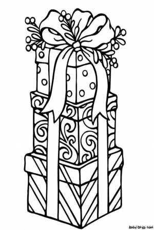 Раскраска Пирамида из презентов