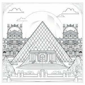 Париж, франция, стиль книжки-раскраски