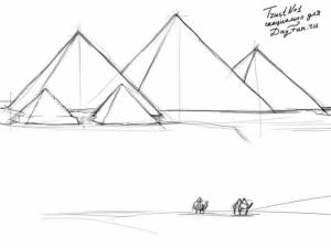 How to draw Pyramids step by step 3