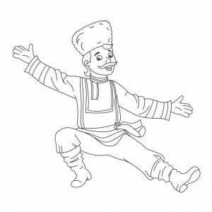 Раскраска Русский танцор
