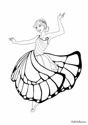 Раскраска Танец Барби