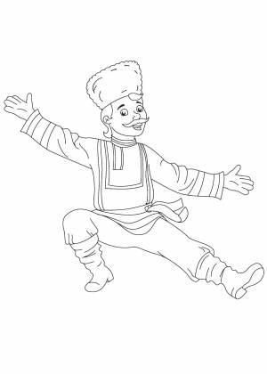 Раскраски Раскраска Народный танцор россия детские