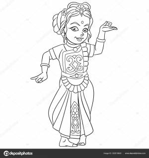 раскраски с индийской танцовщицей Векторное изображение ©Sybirko 322019600