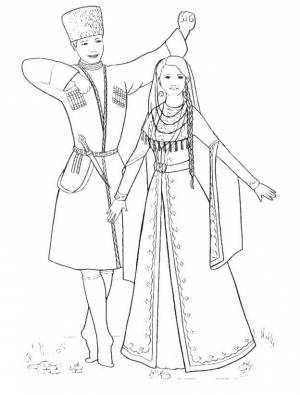 Раскраски Раскраска Лезгинка Танцы как нарисовать поэтапно карандашом