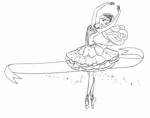 Балерина танцует балет очень красива Раскраски цветы для детей