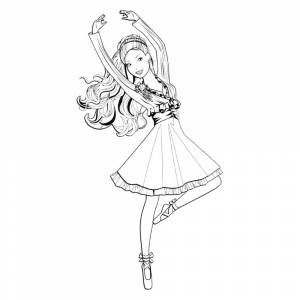 Раскраска Балерина-Барби