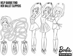 Раскраска Барби балерина